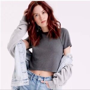 American eagle waffle knit top